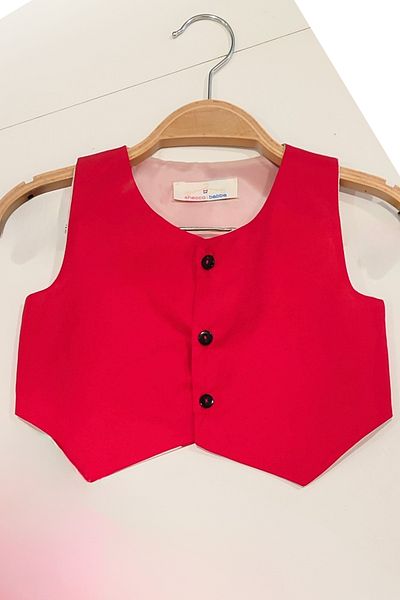 Shecco Babba Boy's Red Bow Tie Vest and Harem Pants Set