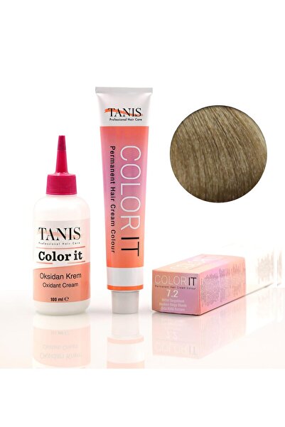 TANİS COLOR-IT (100 ML) Permanent Saç Boyası 7.2 (Orta Küllü Kestane)