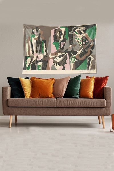 Pelangi Musical Band Patterned - Stain-Proof Velvet Tapestry