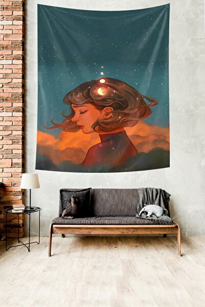 farbala It Is Thought Universe Stain Resistant Fabric Wall Cloth Wall Carpet Tapestry