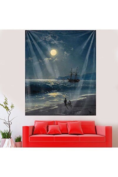 farbala Double Sitting on the Yakamozda Stain Resistant Velvet Textured Fabric Wall Cloth Wall Carpet Tapestry