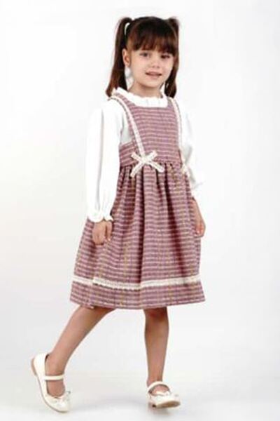 Minigimin Cicileri Miniğimin Cicileri Tuvit Ekose Yaka Roba Fistolu Kız Çocuk...