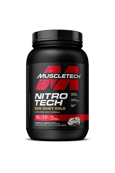 MUSCLETECH Nitro Tech Whey Gold, Cookies and Cream, 2 LB