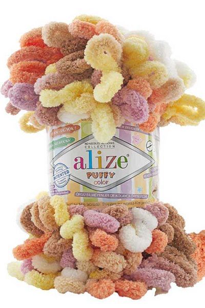 Alize Πλεκτό χειρός Puffy Color - 5 Pack 6531, 100gr, 9mt, Κουβέρτα Παντόφλες Κασκόλ Ζακέτα Σχοινί