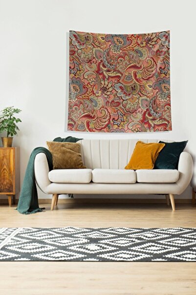 uygun dekor Multirenk Terme Ve Şal Desen Leke Tutmaz Kadife Kumaş Duvar Örtüs...