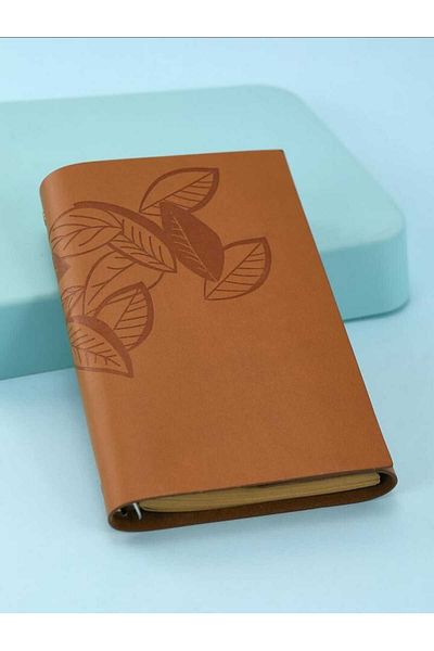 MRShopping Mr Leaf Printed Leather Covered Daily Notepad Special Design Gift Leather Covered Agenda