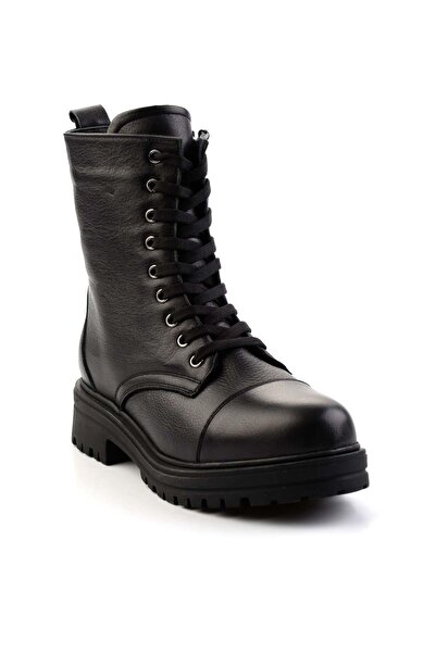 Bambi Siyah Hakiki Deri Kadın Bot & Bootie K02586072003