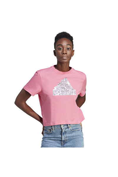 adidas Tricou W Icons Cro pentru femei, roz, stil casual tricou II6074