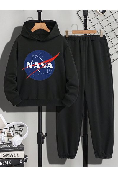 Heybely Kids Nasa Printed 2 Thread Raised Children's Tracksuit Set