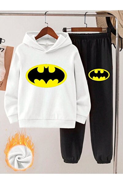 SILATU Set de trening pentru băieți cu imprimeu Batman, cu două fire, cu bord...