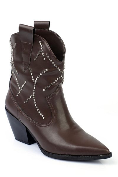 ShoeTek Avrora Pin Cowboy Brown Δερμάτινες Γυναικείες Μπότες