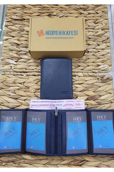 HKY Πολυτελές ανδρικό δερμάτινο πορτοφόλι αξιωματικού