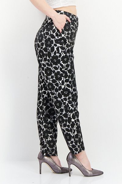 Kate Spade Women Regular Fit Floral Pattern Chino Pants, Black