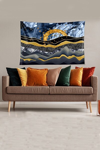 farbala Planets Astronaut Saturn Stain Resistant Velvet Textured Fabric Wall Cloth Wall Carpet Tapestry