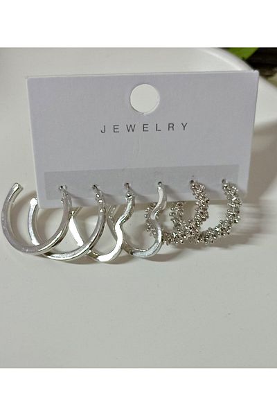 mos&more Set of 6 Hoop Women's Earrings
