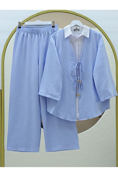 Modamorfo Kimono Set with Double Tied Front Trousers