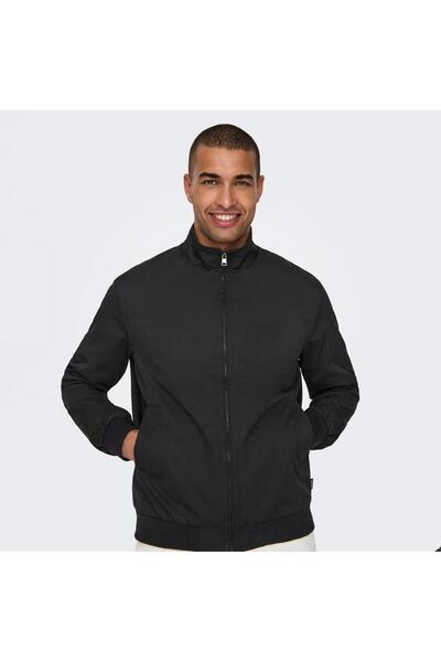 Only & Sons Normal Black Men's Jacket Onsalexander Harrington Otw Vd