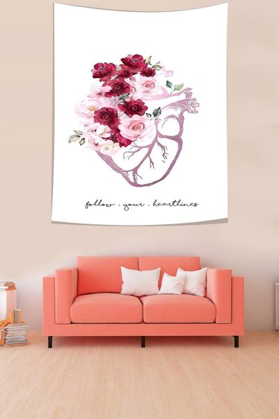 farbala Artă anatomiei inimii Tapiserie de perete din țesătură rezistentă la pete