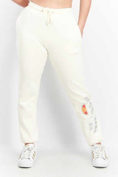 Ellesse Women Regular Fit Brand Logo Jogger Pants, Beige Combo
