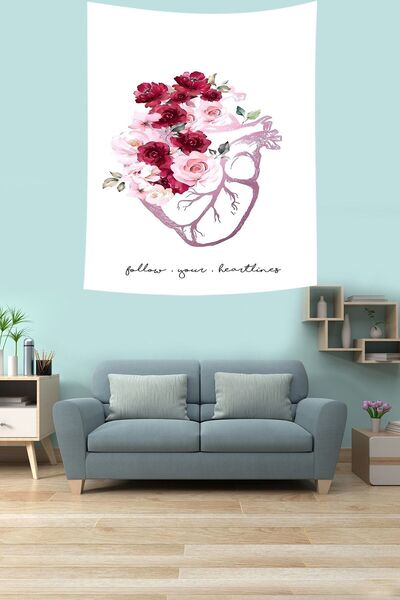 farbala Artă anatomiei inimii Tapiserie de perete din țesătură rezistentă la pete