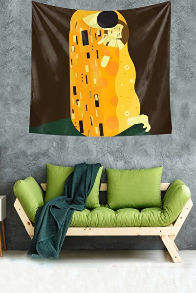 Pelangi غوستاف كليمت - غطاء حائط مخملي مقاوم للصدمات مع سجادة Tapestry