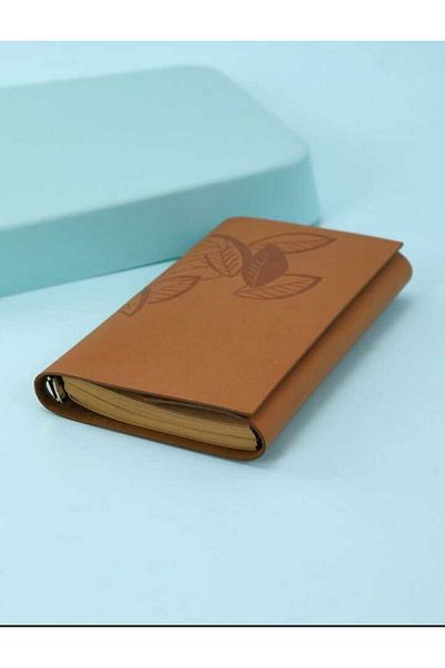MRShopping Mr Leaf Printed Leather Covered Daily Notepad Special Design Gift Leather Covered Agenda
