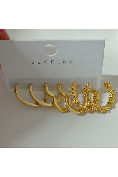 mos&more Set of 6 Hoop Women's Earrings