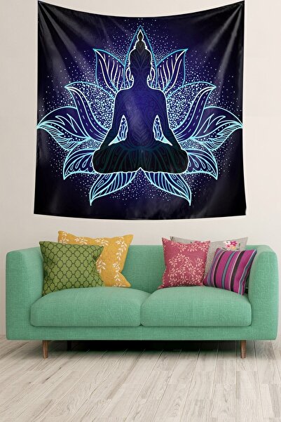 farbala Yoga Energy Chakras Stain Resistant Velvet Textured Fabric Wall Covering Tapestry Tapestry