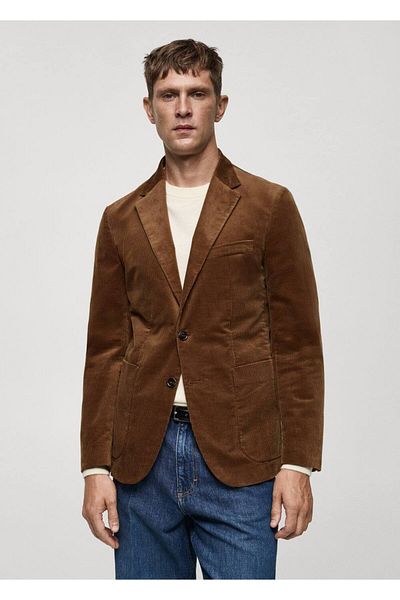 MANGO Man Slim Fit Corduroy Blazer Jacket