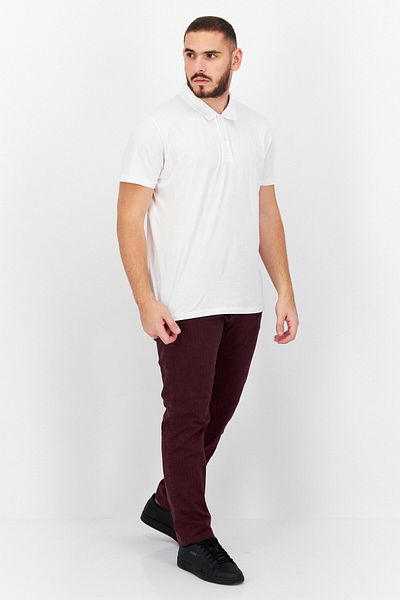Trussardi Jeans Men Regular Fit Microgrid Print Chino Pants, Maroon