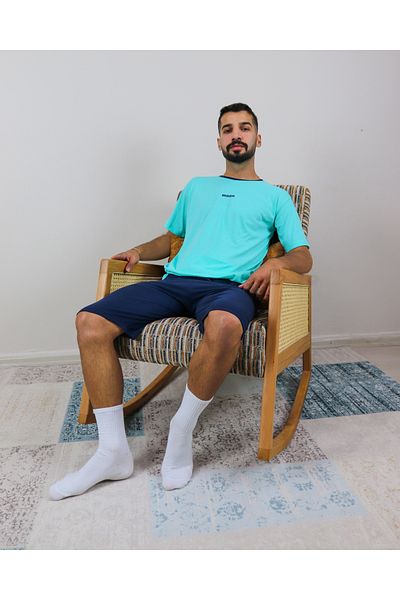 Ayans Pijama Σετ πιτζάμες Unisex από 100% βαμβακερό χτενισμένο καλοκαιρινό Capri