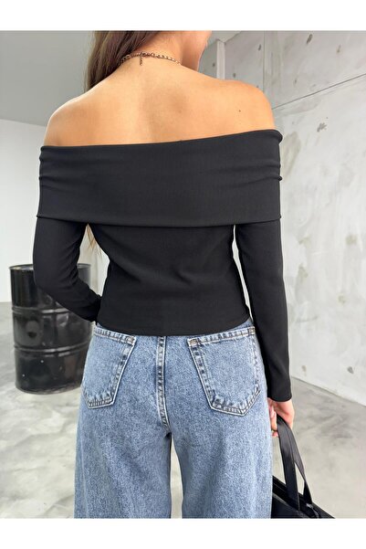 BİKELİFE Women's Ottoman Fabric Madonna Collar Buttoned Blouse