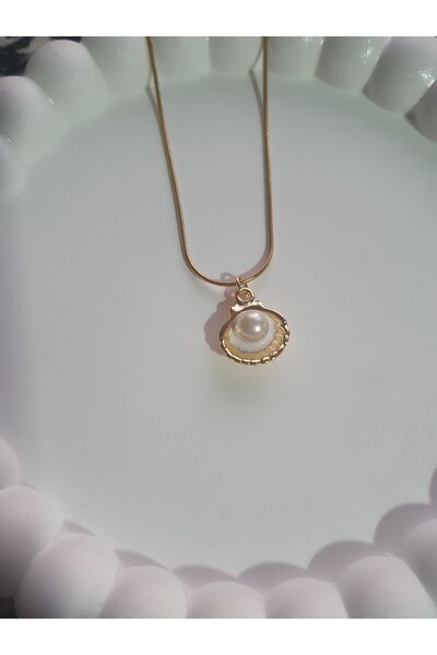 BS JEWELRY Oyster Steel Necklace with Pearls