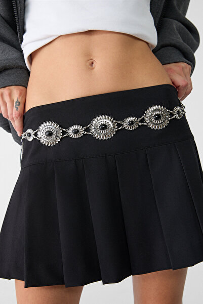 Stradivarius Kontrast metal detaylı kemer