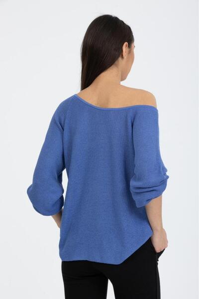 Su Moda Pulover de tricotaj pentru femei cu croială relaxată - Tricoturi tricotate mercerizate cu umăr căzut