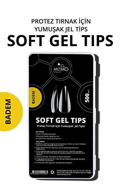 MOMO professional Tırnak Soft Gel Tips 500 Ad. (BADEM)