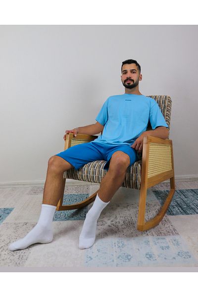 Ayans Pijama Σετ πιτζάμες Unisex από 100% βαμβακερό χτενισμένο καλοκαιρινό Capri