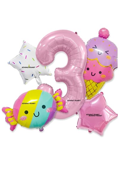 DÜVENCİ TİCARET ŞUĞAR ŞEKER DONDURMA FOLYOLU YAŞ BALON SET
