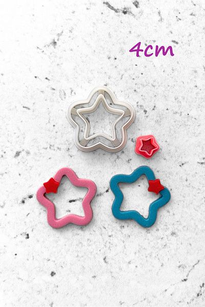 WE3D Christmas Love - Star Cutout Polymer Clay Ceramic Plasticine Mold Set - 4cm