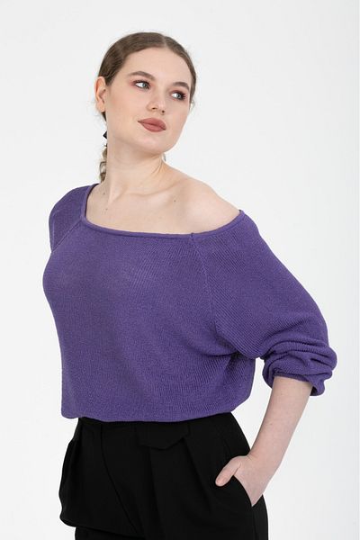 Su Moda Îmbrăcăminte pentru femei Bluză Pulover mercerizat Tricoturi tricotate cu umăr liber mercerizat