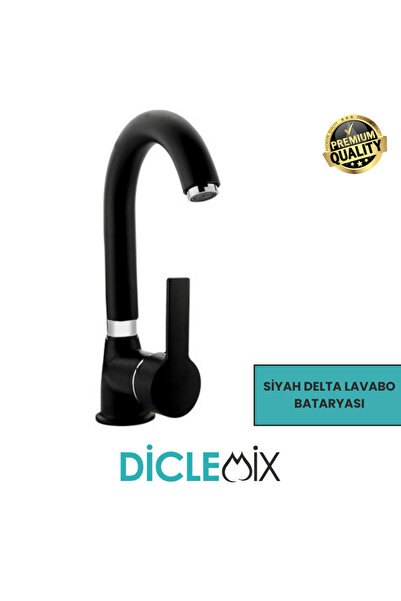 Mat Siyah Delta Kuğu Kısa Lavabo Musluğu Çeşme Mix Lavabo Bataryası