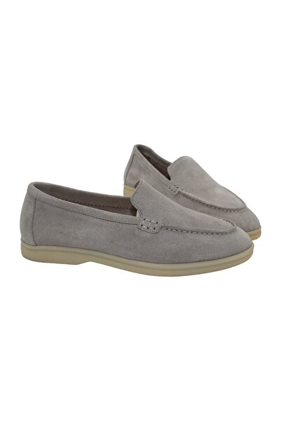 a ayak&kabım official Genuine Leather Light Beige Women's Casual Shoes Loafer...