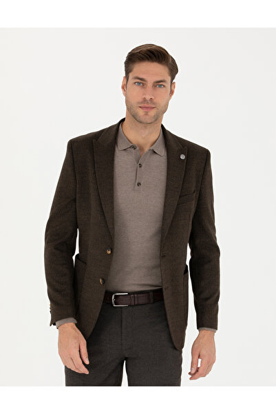 Pierre Cardin سترة بنية بقصة ضيقة للغاية 50257488-VR029