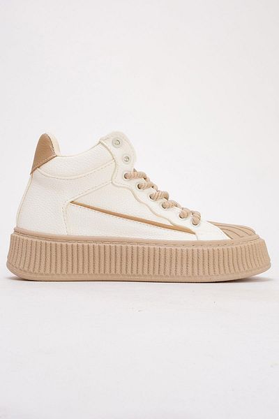 Ccway White Mink Women's Sneakers - Lace-Up