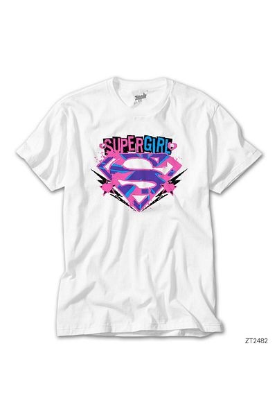 CrowsGate Super Girl Splash Logo White T-Shirt