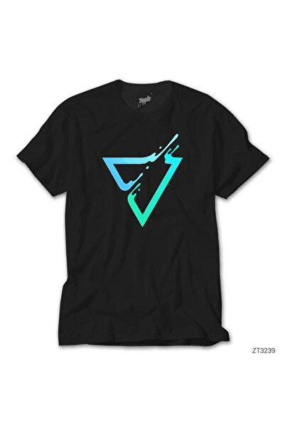 WAKHA Tricou Negru Logo Triunghi