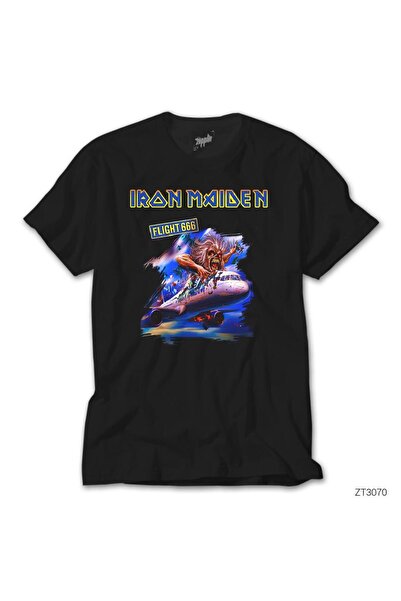 WAKHA Tricou negru Iron Maiden Flight 666