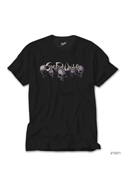 WAKHA Tricou negru Six Feet Under Skulls