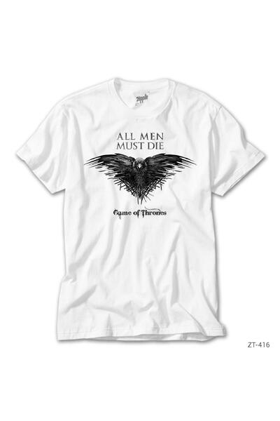WAKHA لعبة العروش كل الرجال يجب أن يموت تي شيرت أبيض L