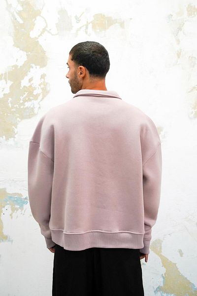 HAFKAGİYİM Φούτερ Plum Cozy Basic Oversize Polo γιακά